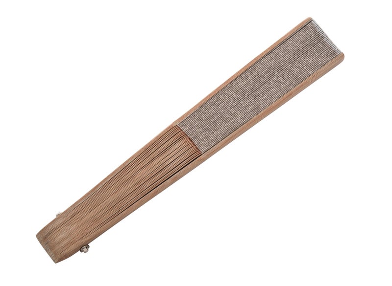Salutto Hand Fan with Beautiful Fabric Printed (Coffee) - Image 3